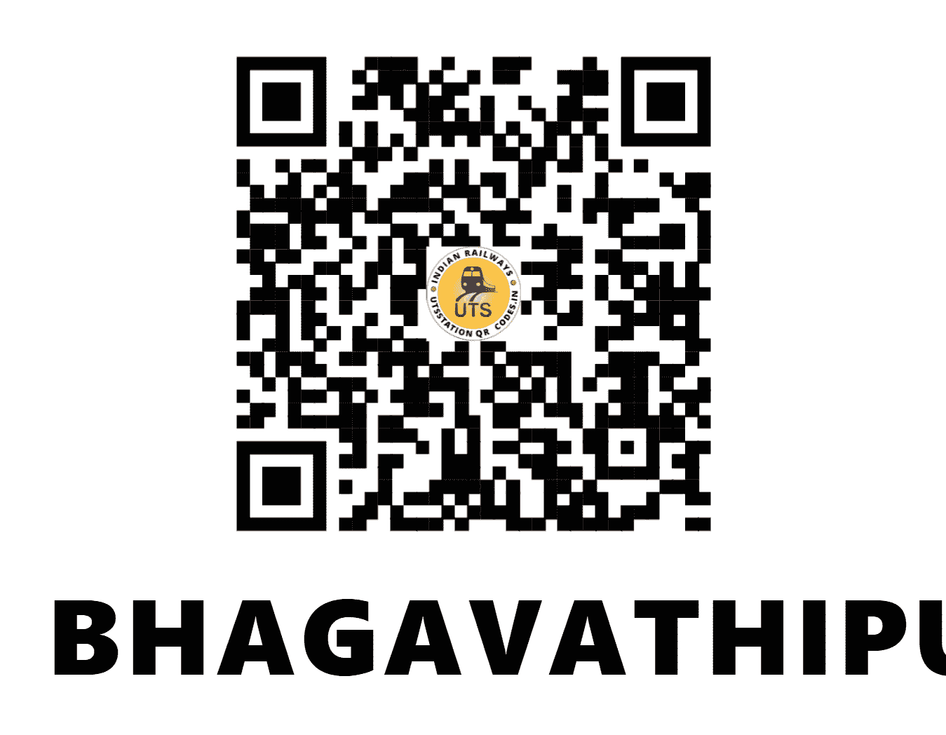 UTS QR Code for BHAGAVATHIPURAM - BJM - SR (TAMIL NADU)